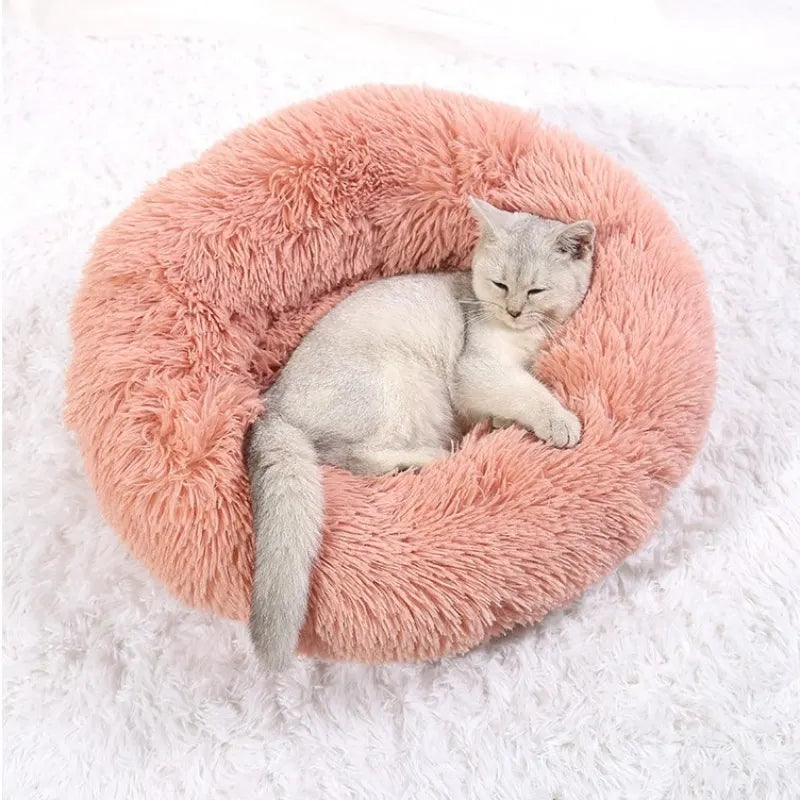 Light Grey Comfy Calming Donut Dog Bed 40-90cm