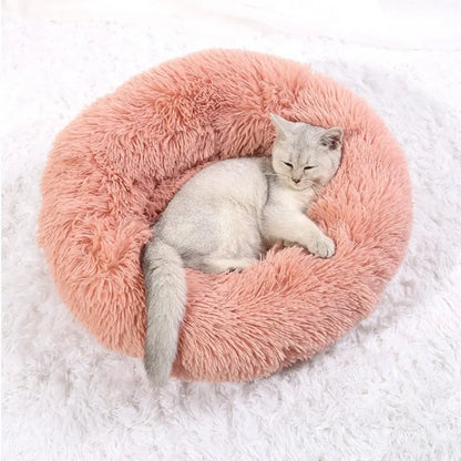 Light Grey Comfy Calming Donut Dog Bed 40-90cm