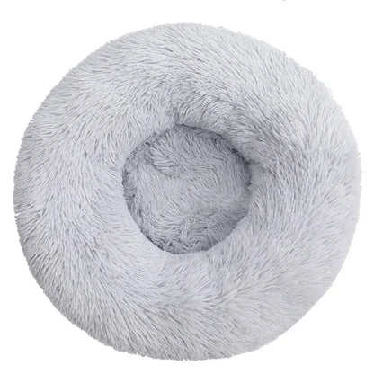 Light Grey Comfy Calming Donut Dog Bed 40-90cm