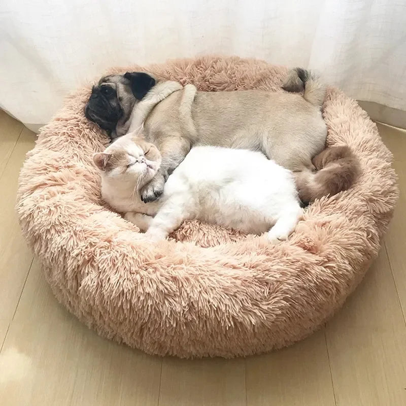Light Grey Comfy Calming Donut Dog Bed 40-90cm