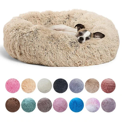 Light Grey Comfy Calming Donut Dog Bed 40-90cm
