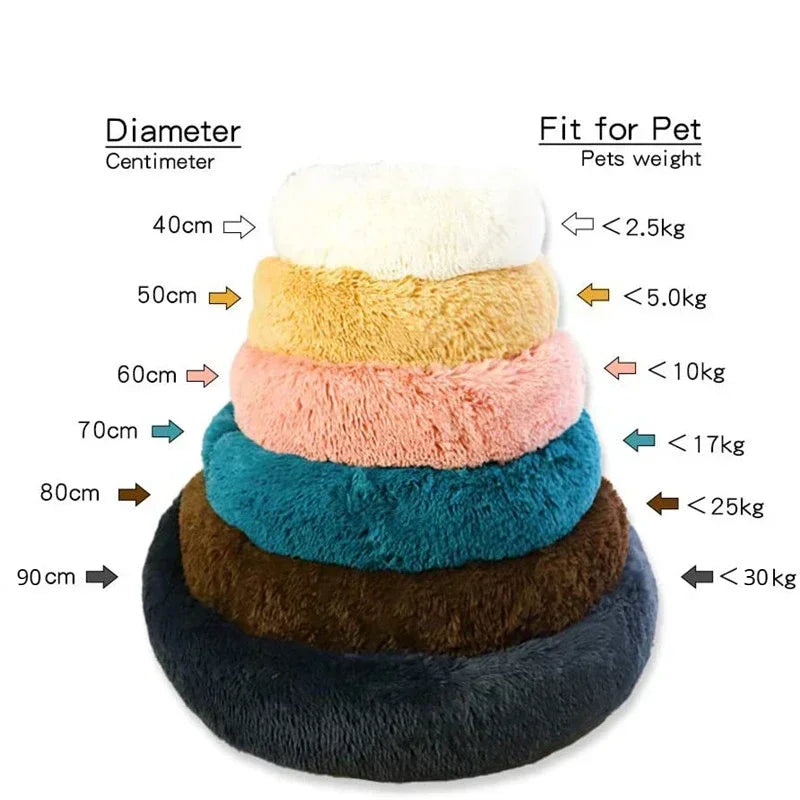 Light Grey Comfy Calming Donut Dog Bed 40-90cm
