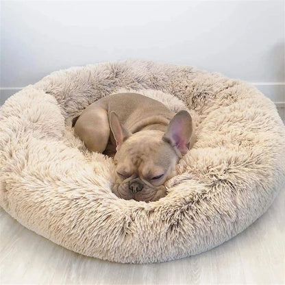 Light Grey Comfy Calming Donut Dog Bed 40-90cm